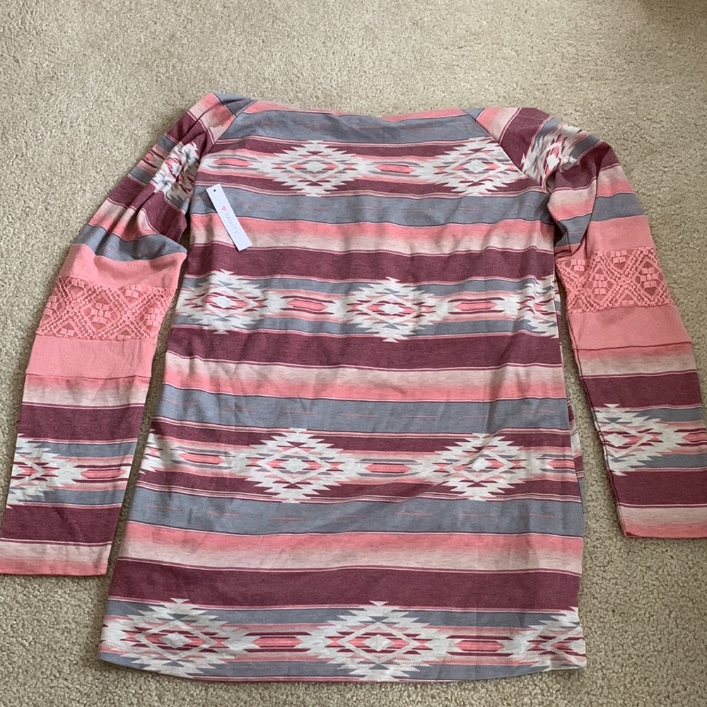 VANITY Women’s Aztec Print Tunic Long Sleeve Shirt. Size XL Brand New With Tags - Picture 15 of 16